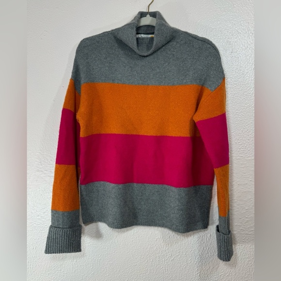 C&C California Wool Blend Multicolor Knit Turtleneck Pullover Sweater Women’s M - Picture 12 of 12